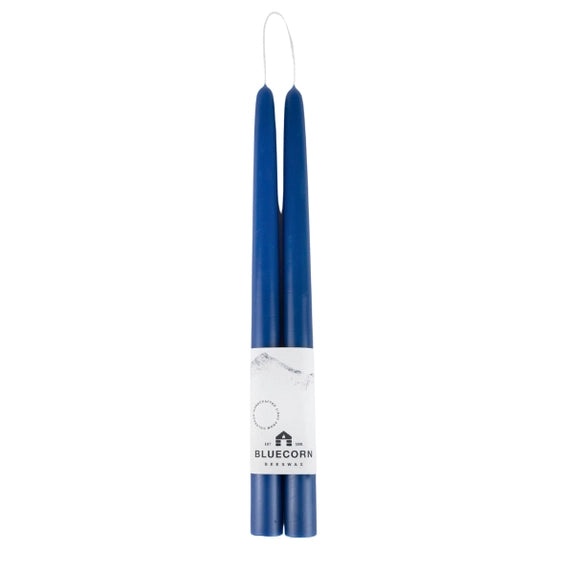Hand-Dipped Beeswax Taper Candles - Blue