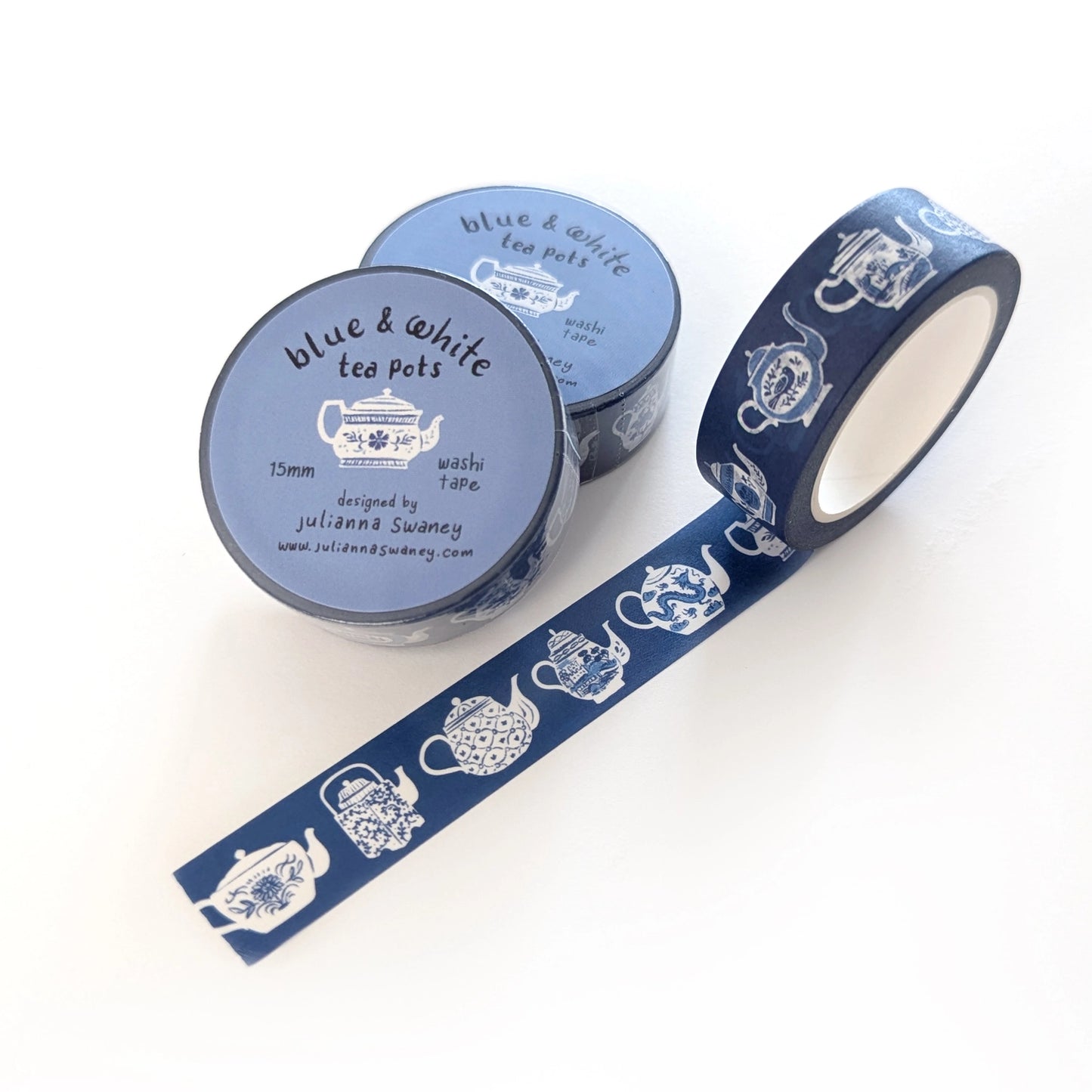 Blue & White Teapots Washi Tape
