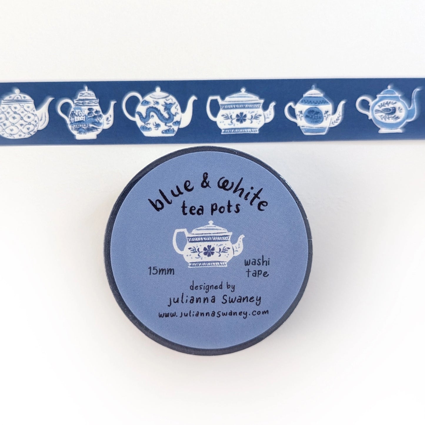 Blue & White Teapots Washi Tape