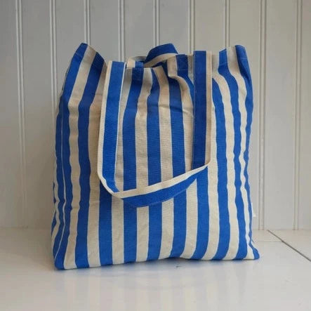 Striped Tote Bag - Blue