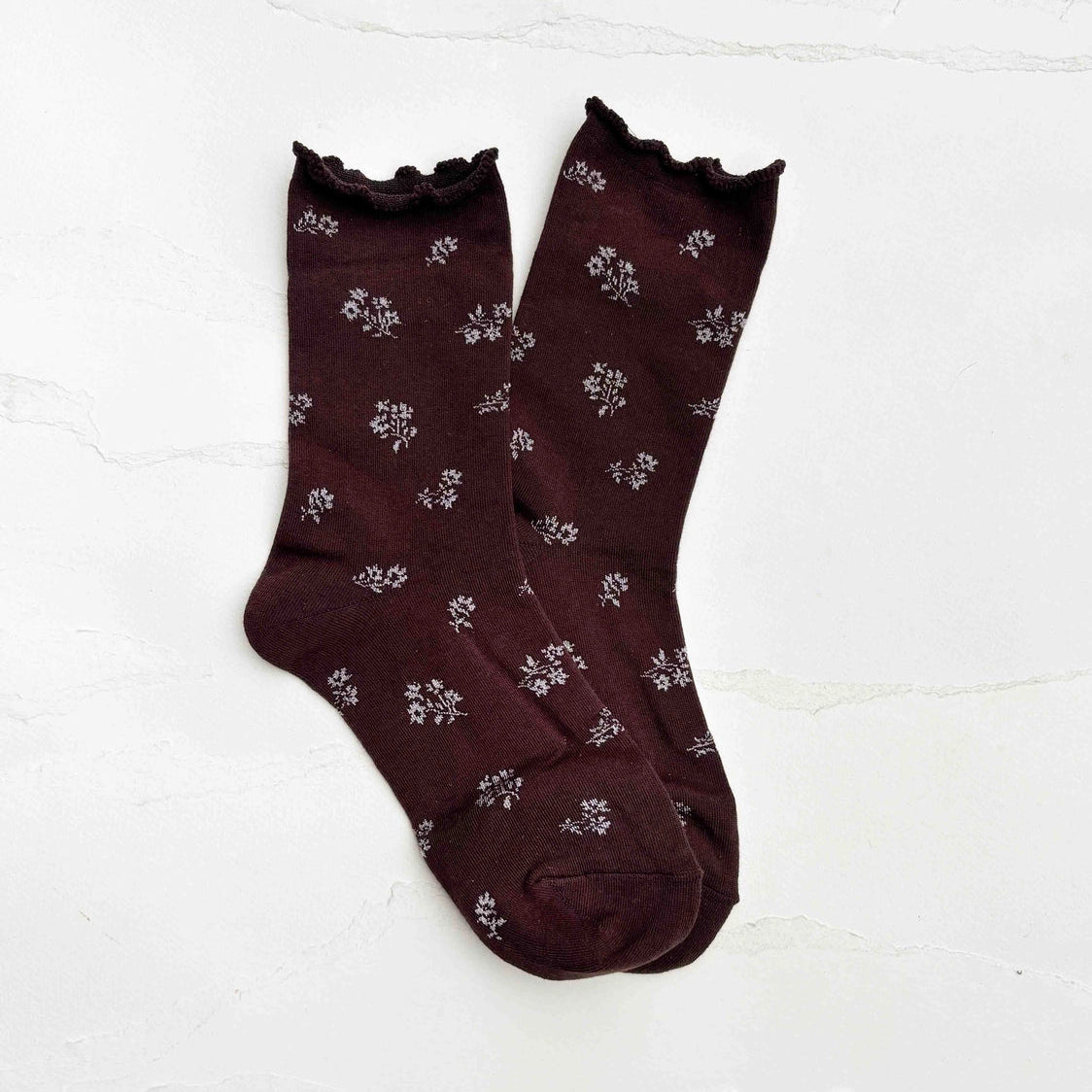 Tiny Floral Ruffle Socks