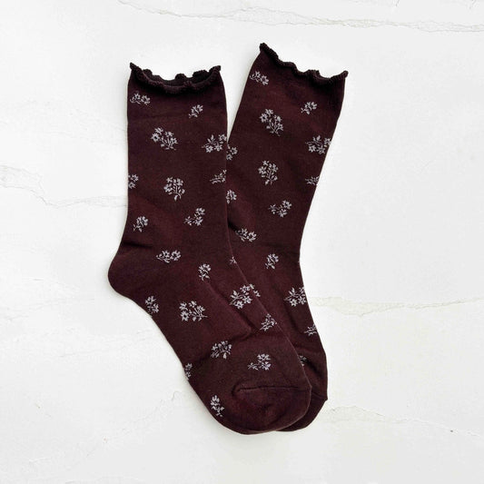 Tiny Floral Ruffle Socks