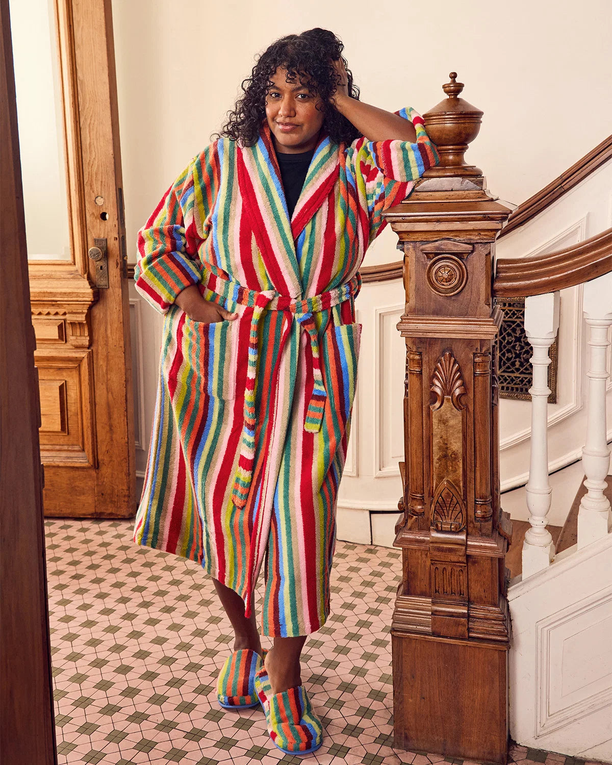 Butterfly Stripe Bathrobe