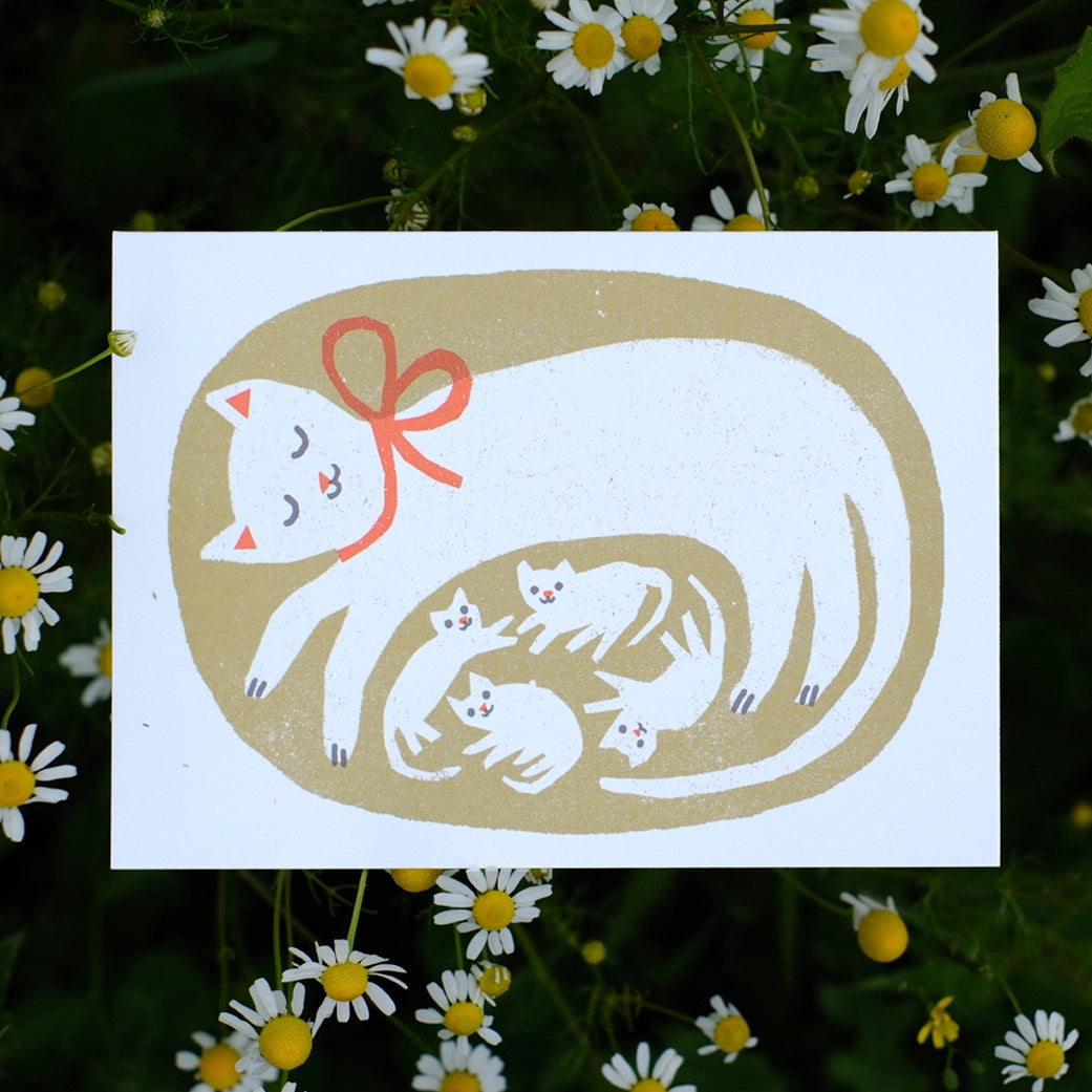 Cat and Kittens Card