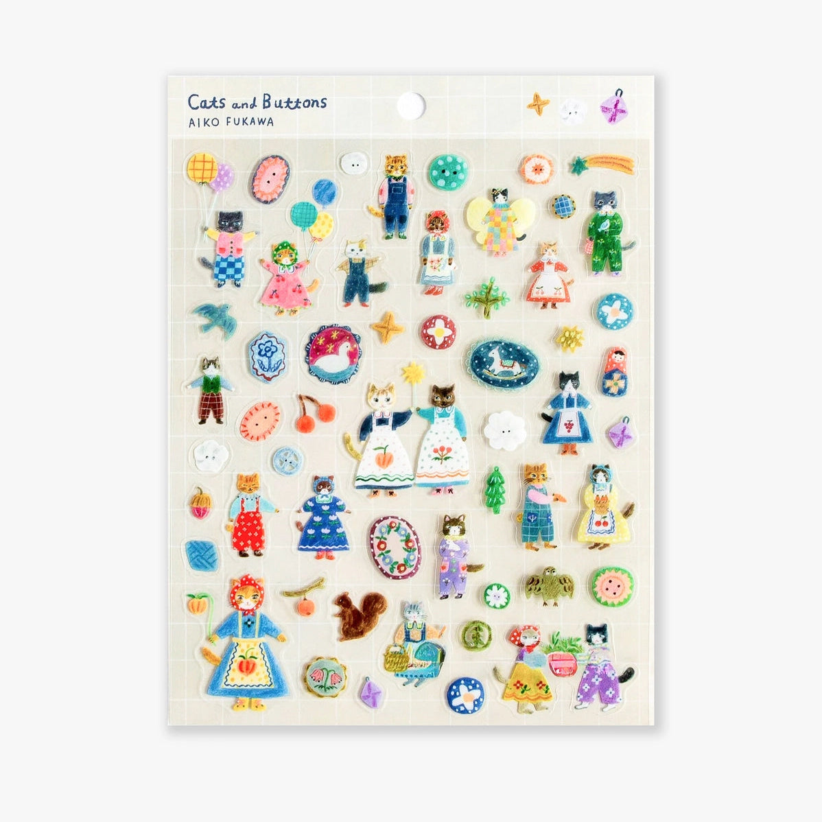 Cats & Buttons Sticker Sheet