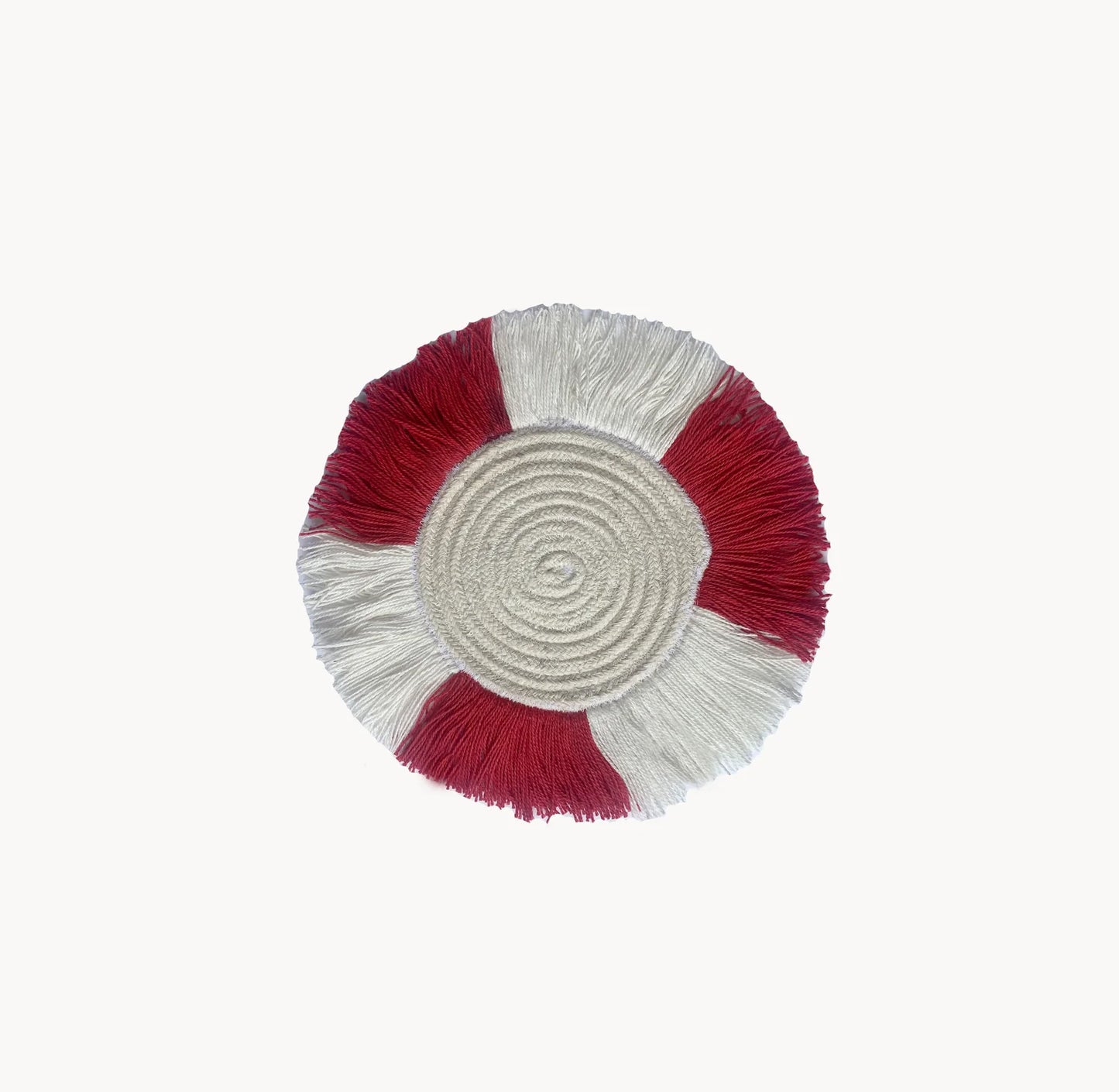 Cherry Red Fringed Coaster