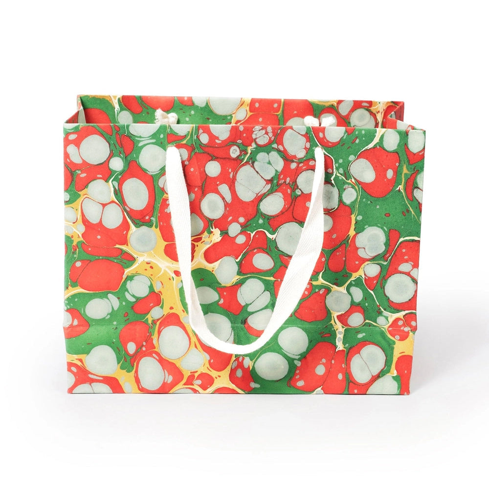 Medium Christmas Gems Hand Marbled Gift Bag