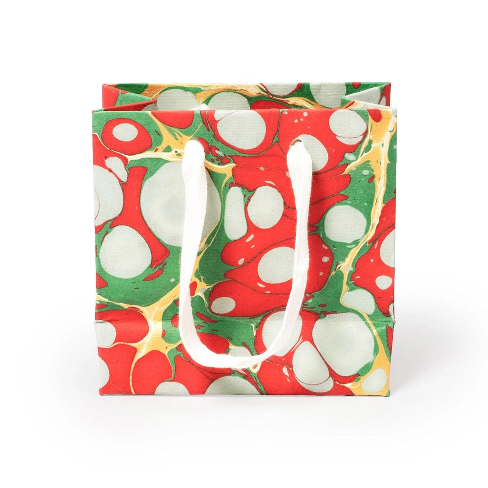 Small Christmas Gems Hand Marbled Gift Bag
