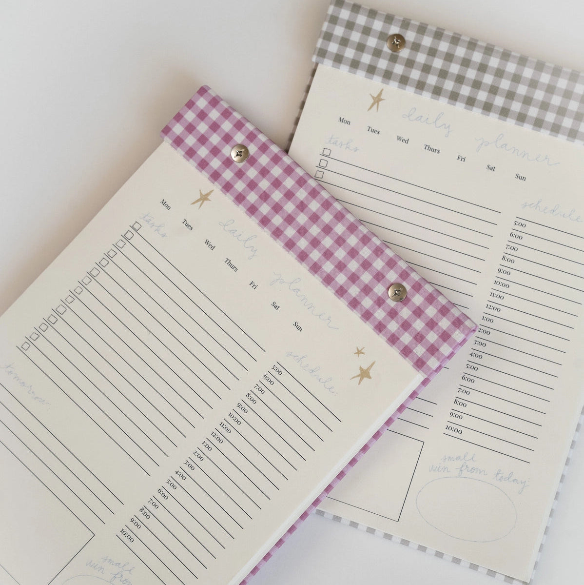 Gingham Daily Planner Notepad