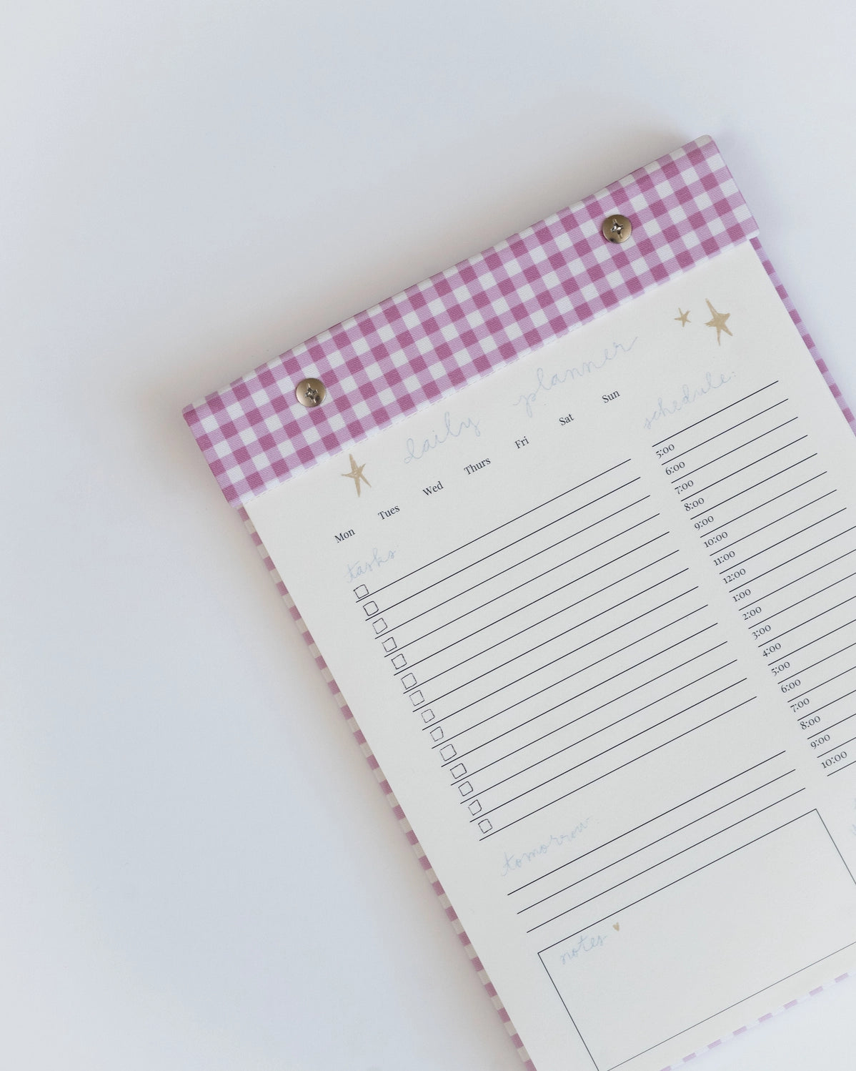 Gingham Daily Planner Notepad