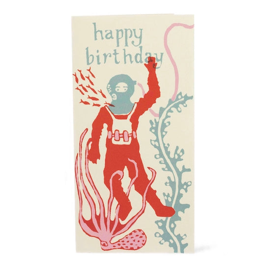 Deep Sea Diver Birthday Long Card