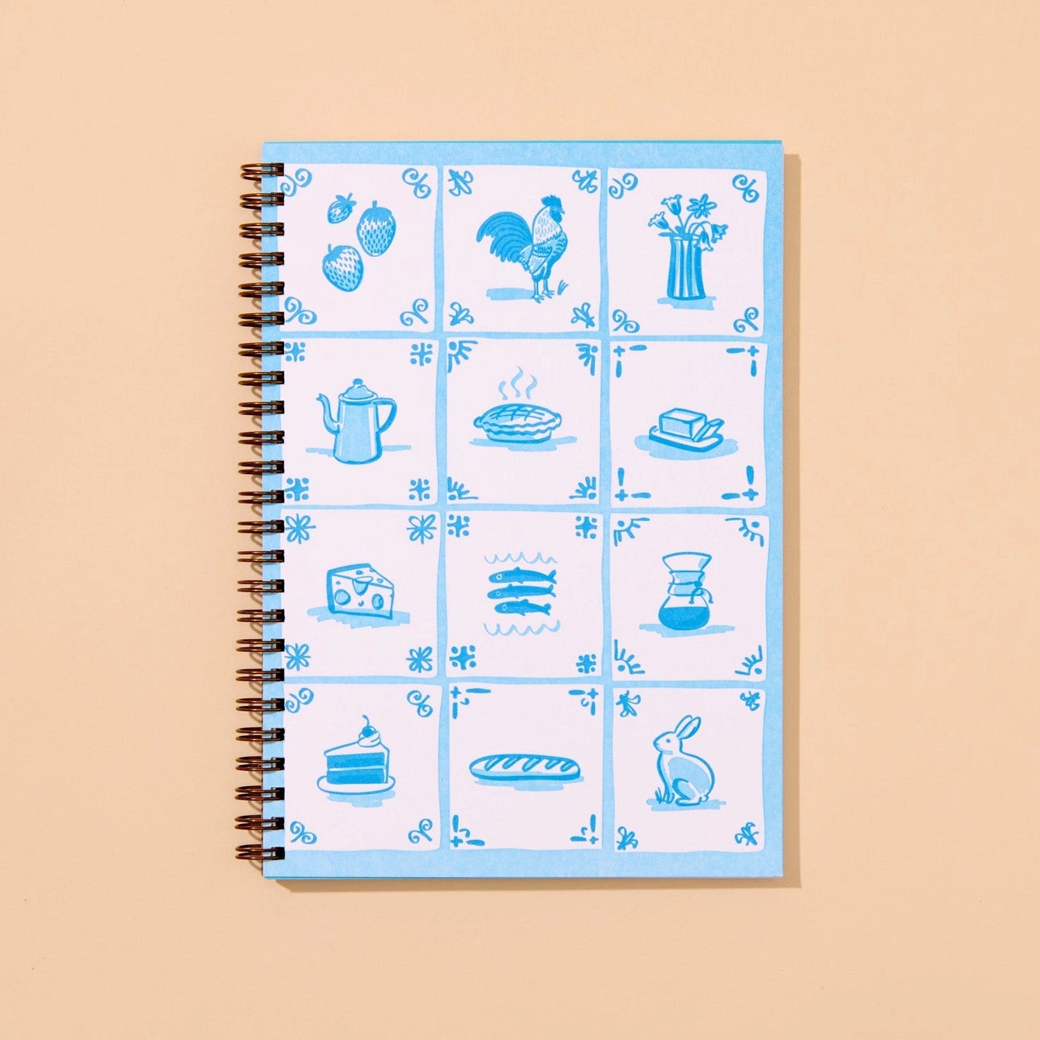 Delft Tile Spiral Notebook – Soleil