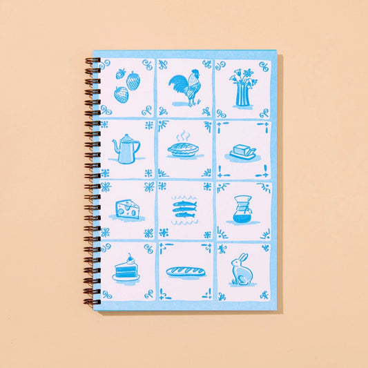 Delft Tile Spiral Notebook