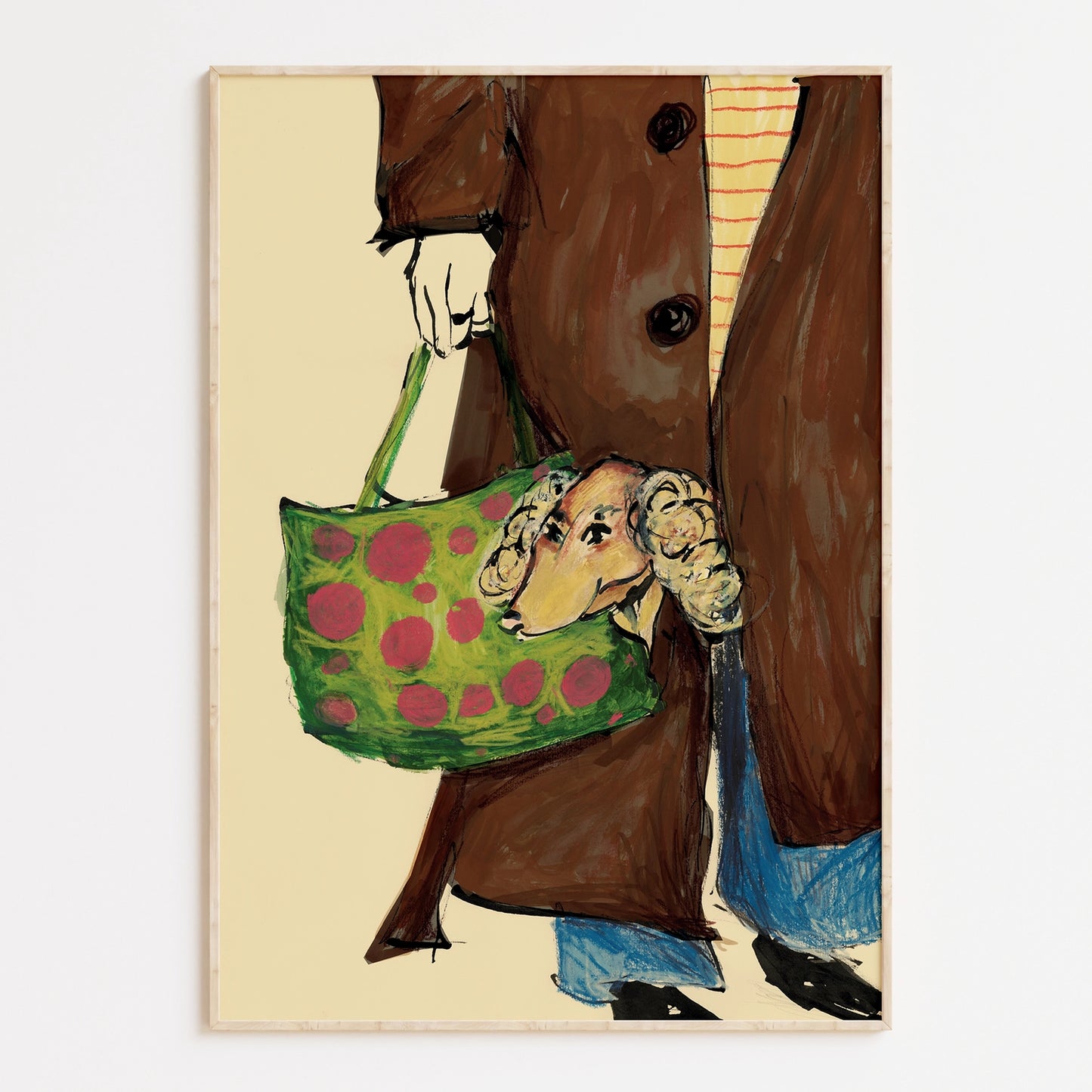Dog in Handbag Print