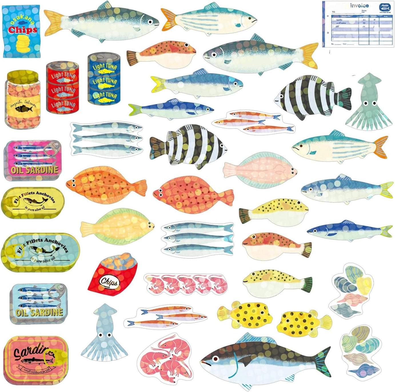 Mini Box of Fish Stickers
