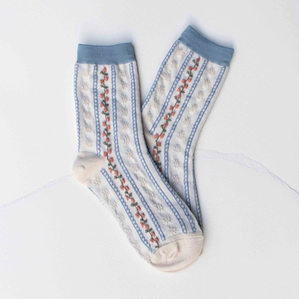 Floral Stripe Socks
