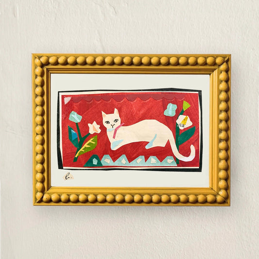 Folk Kitty Art Print