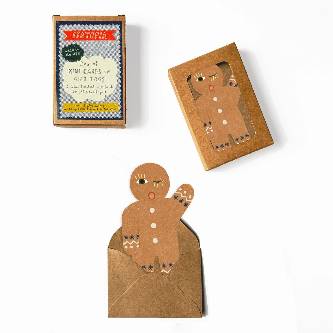 Gingerbread Man Mini Cards - Box of 6