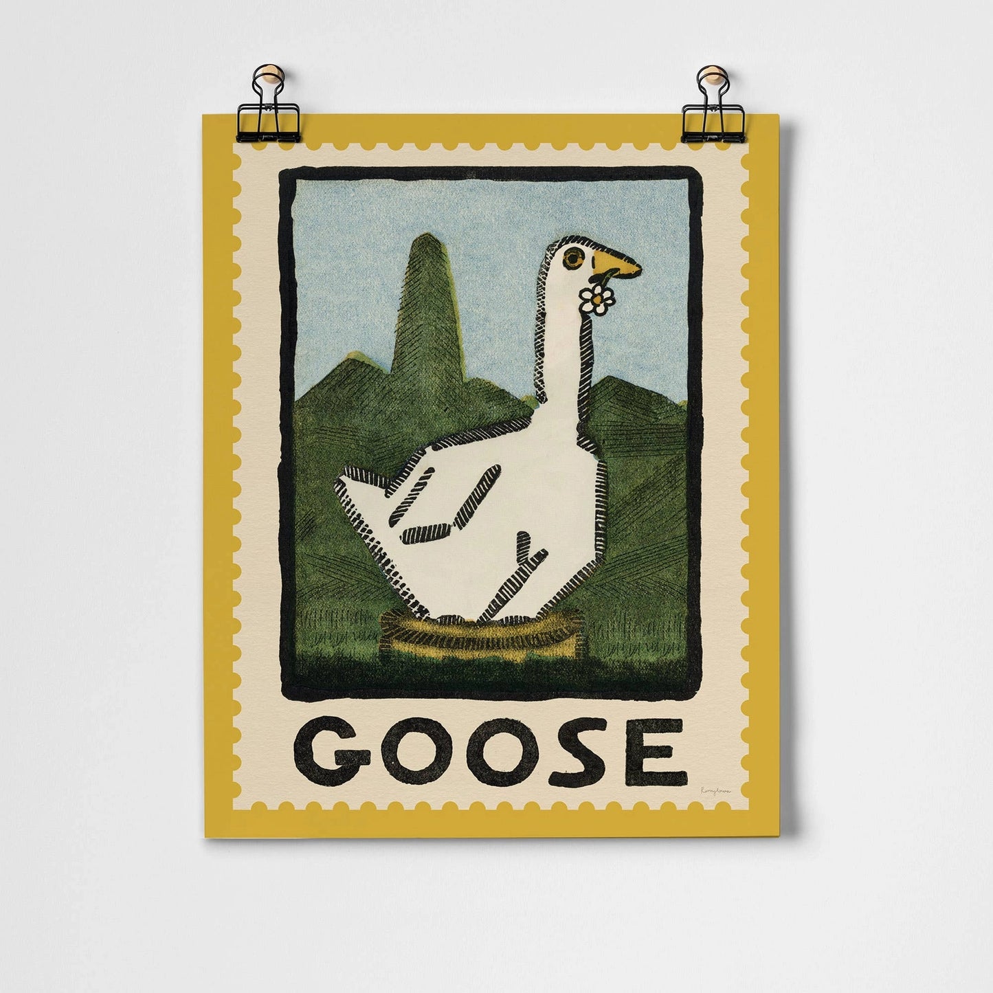 Goose Vintage Stamp Print