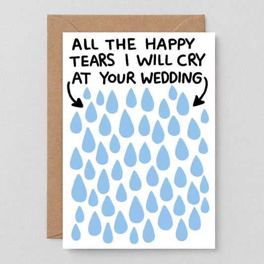 Happy Tears Wedding Card