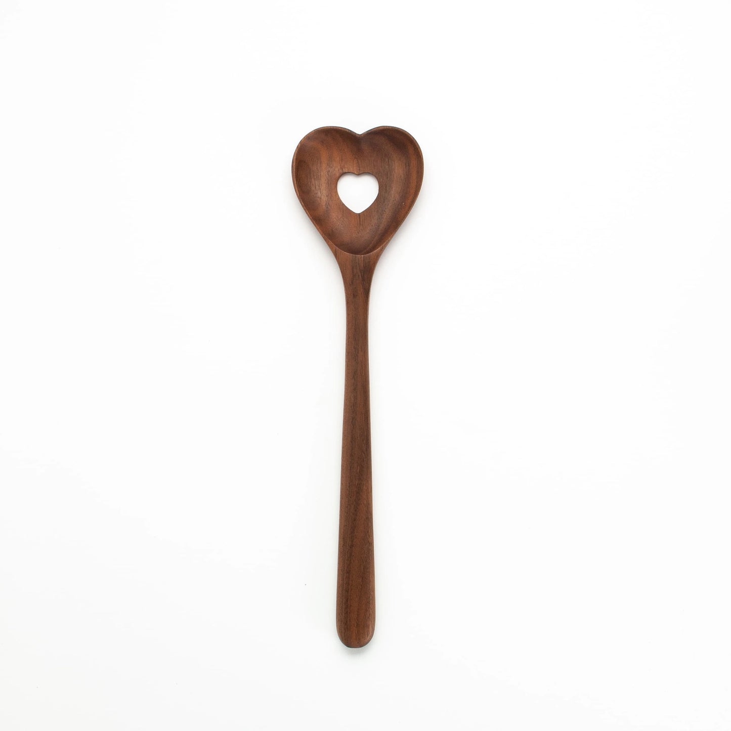 Walnut Wood Heart Slotted Spoon