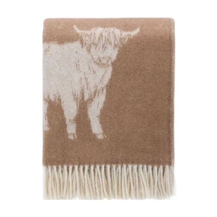 Highland Cow Pure Wool Throw