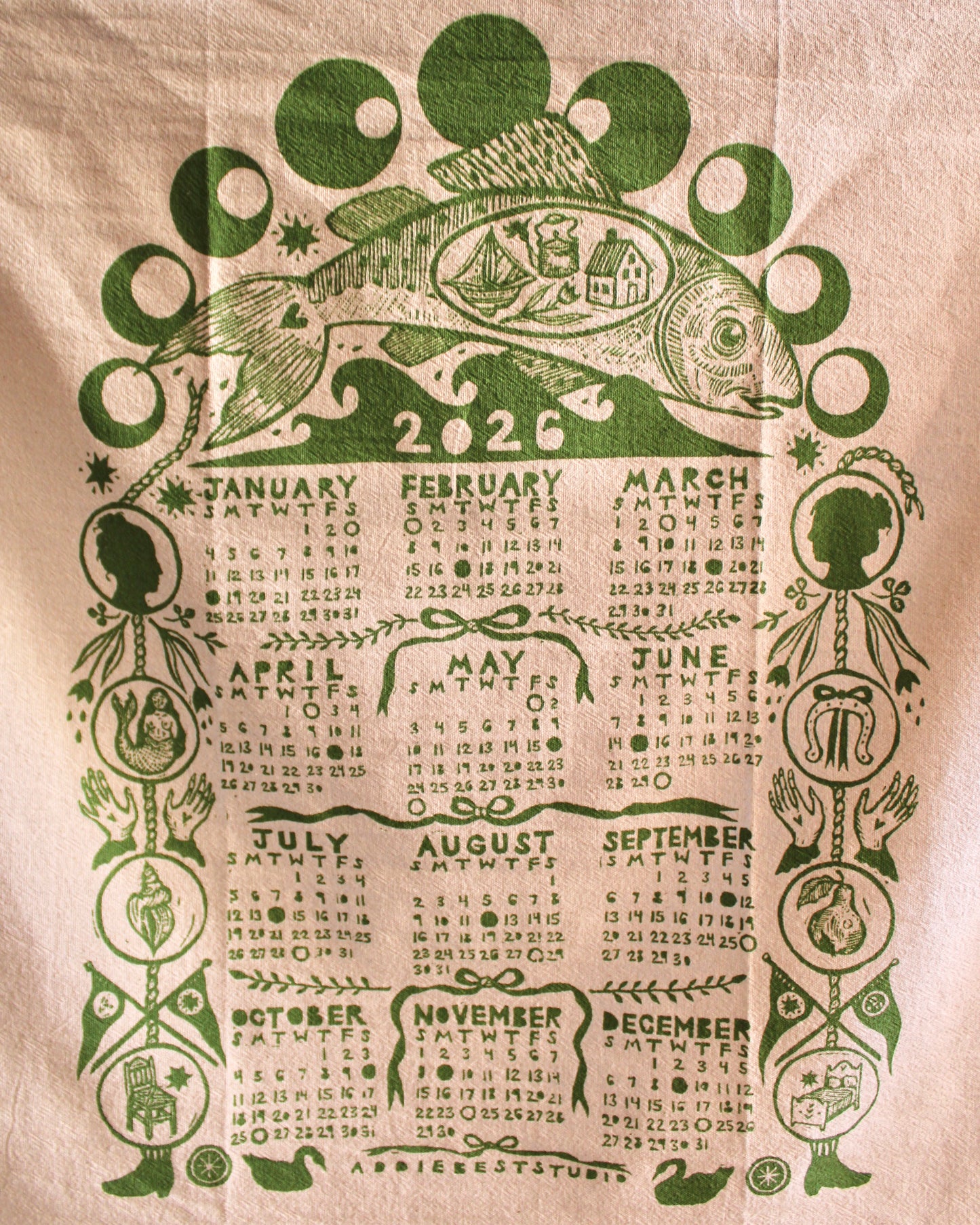 2026 Tea Towel Calendar