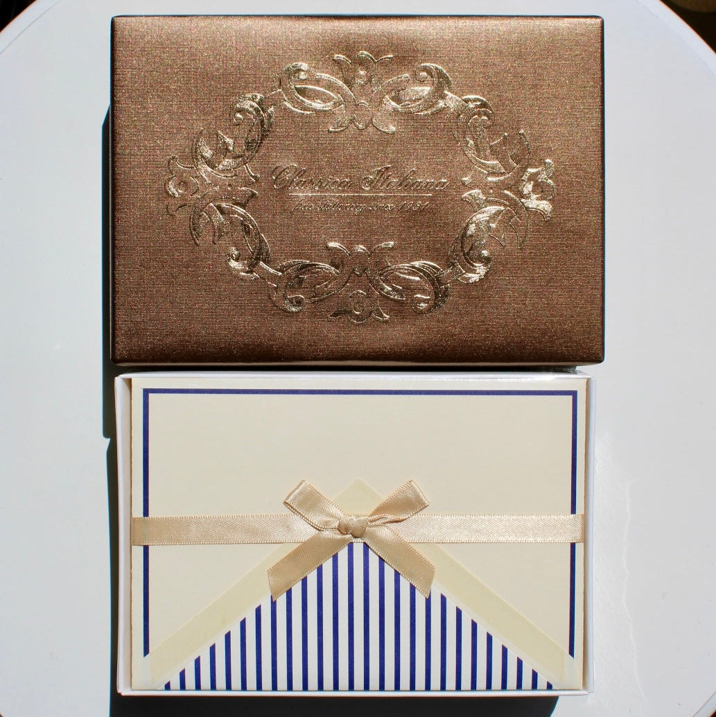 Navy Pinstripe Classica Italiana Stationery Set