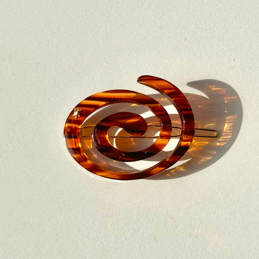 Spiral Hair Clip - Amber