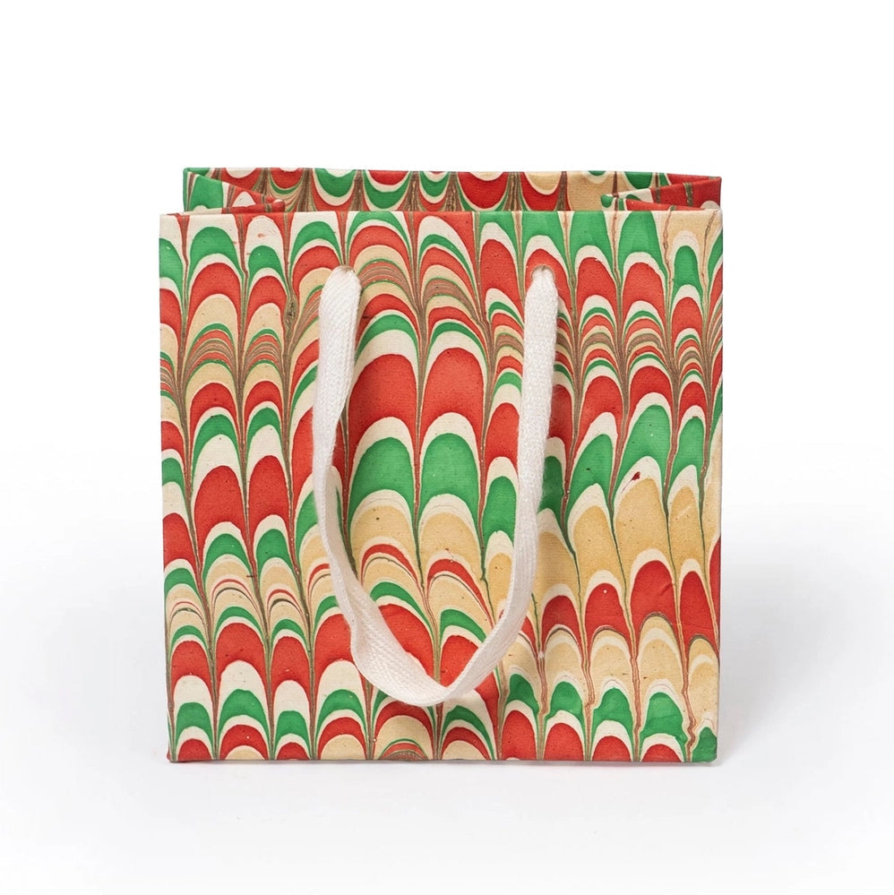 Small Jingle Hand Marbled Gift Bag