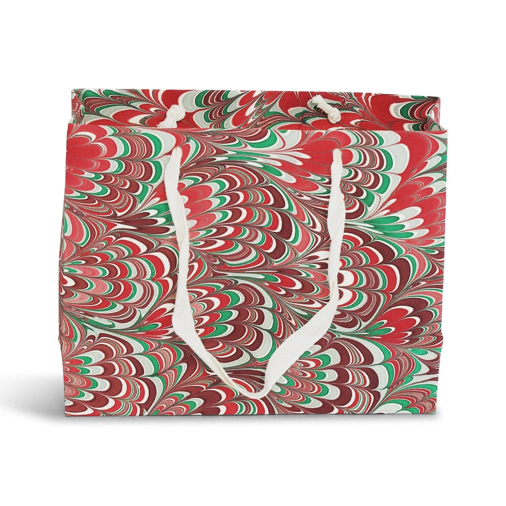 Large Festive Hand Marbled Gift Bag