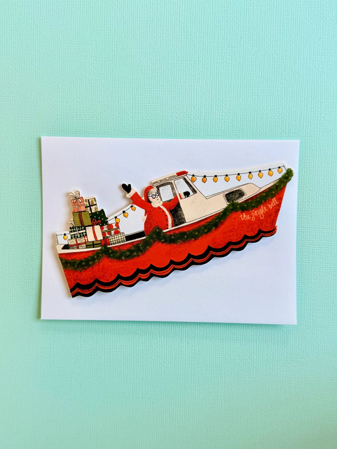 Lobsterman Santa Die-Cut Christmas Card