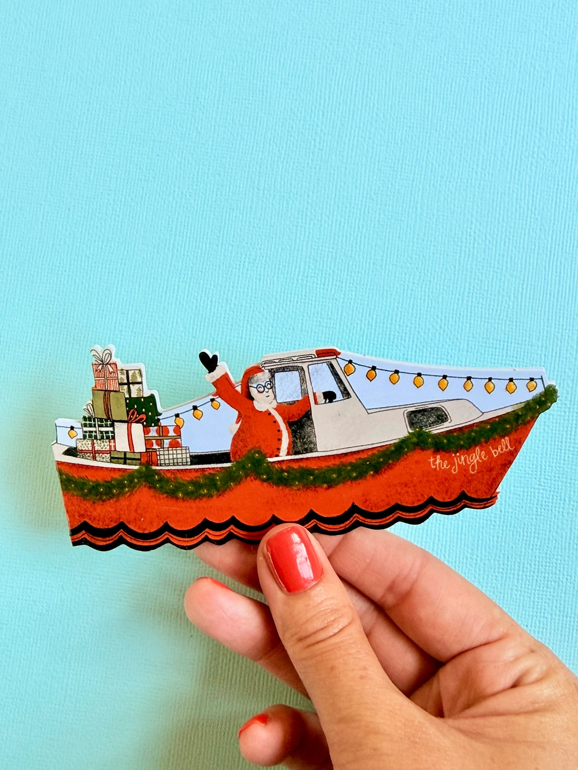 Lobsterman Santa Die-Cut Christmas Card