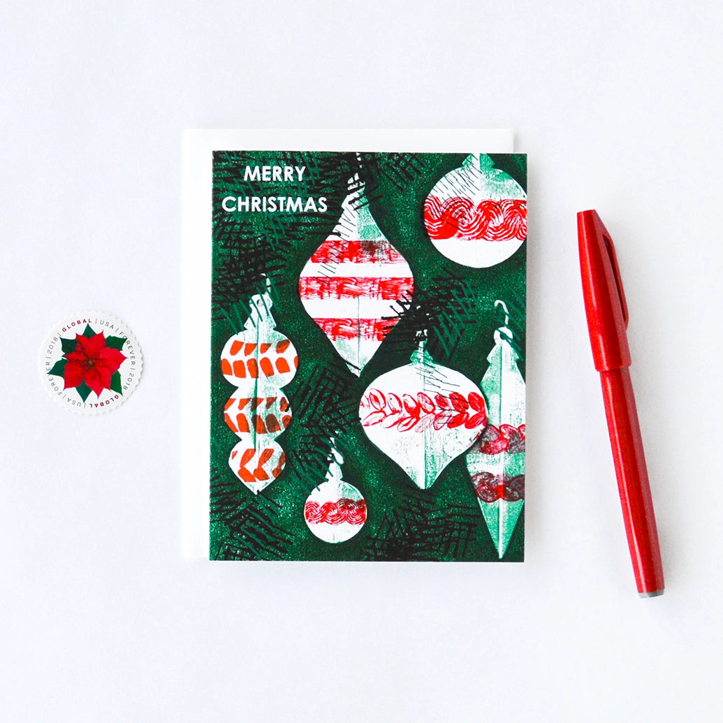 Merry Christmas Ornaments Card