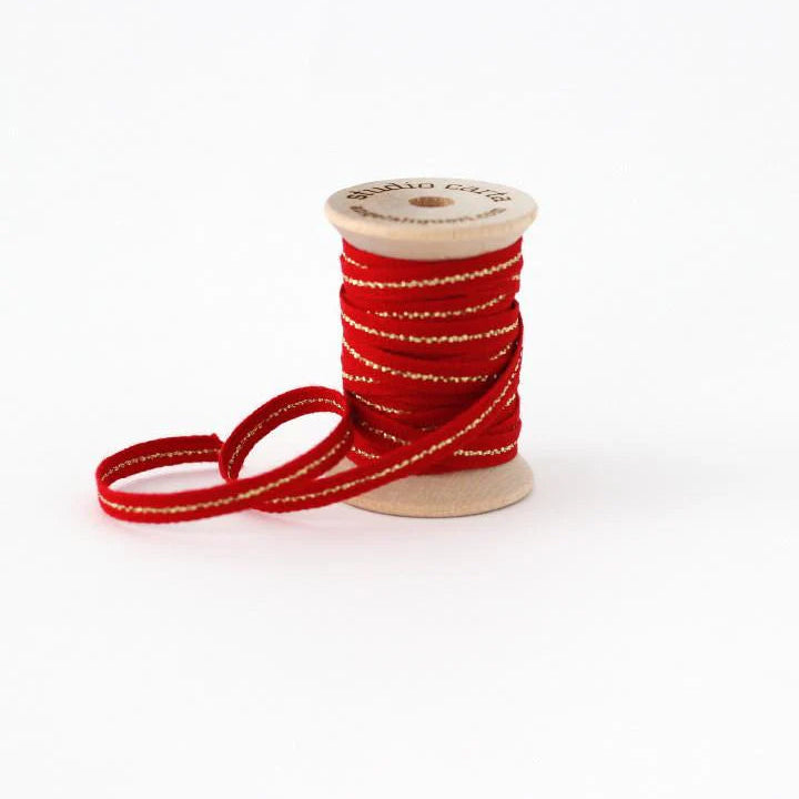 Metallic Line Cotton ribbon | 1/4" width