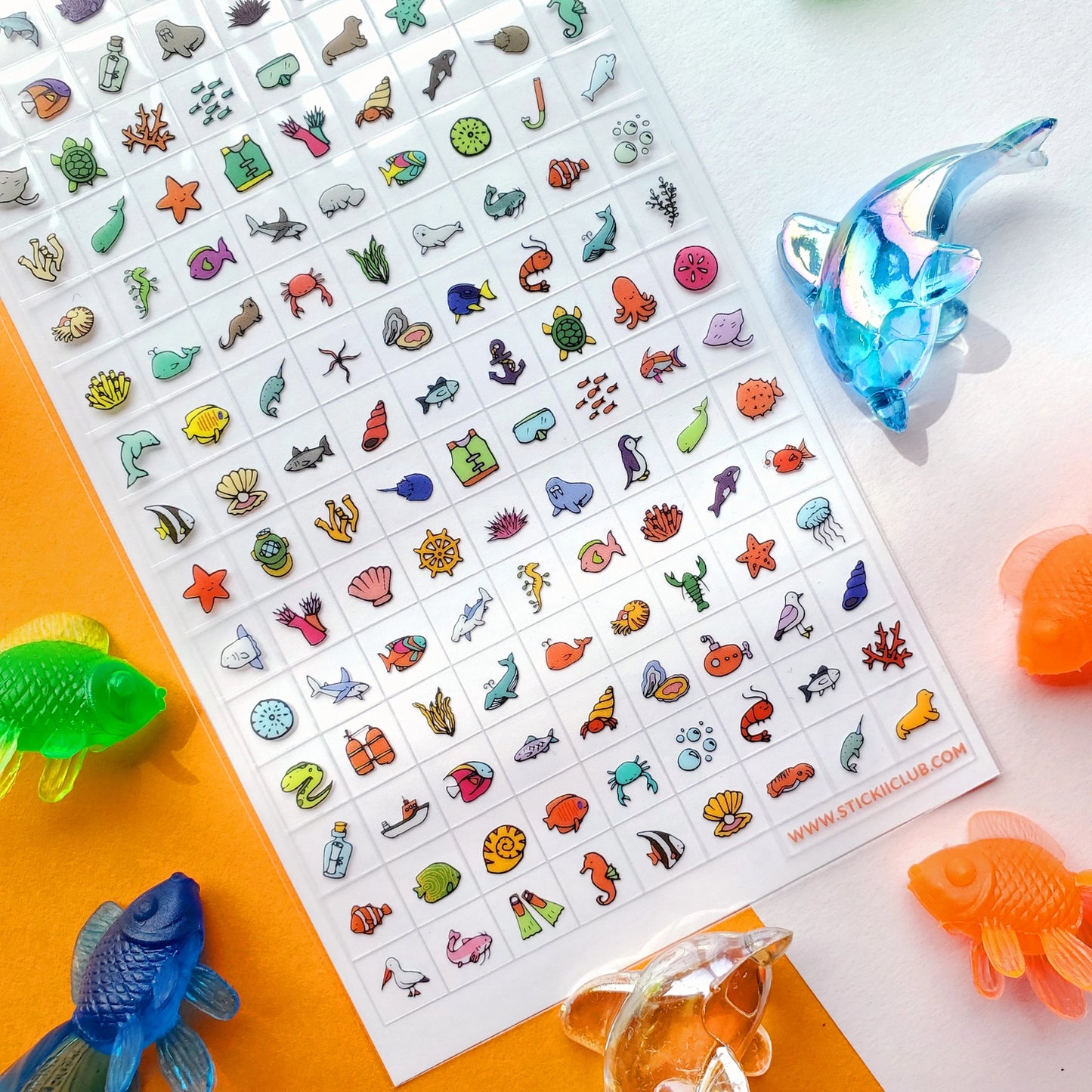 Mini Sea Icons Sticker Sheet