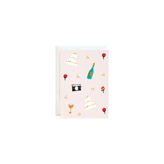 Mini Vanilla Cake & Bubbly Wedding Card