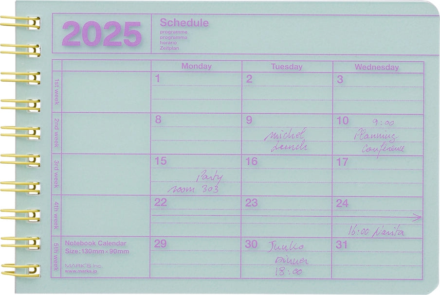 Pocket 2025 Notebook Calendar