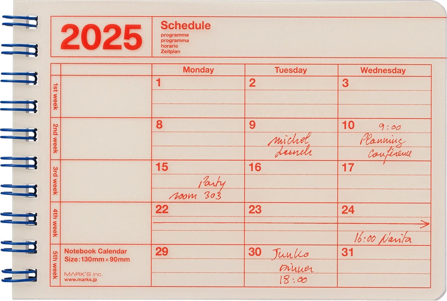 Pocket 2025 Notebook Calendar