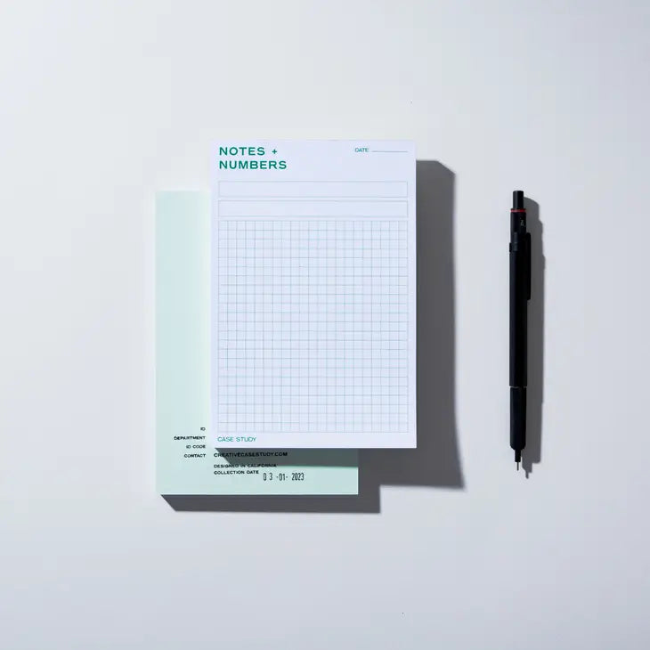 Notes + Numbers Gridded Notepad