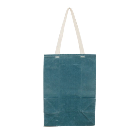 Waxed Canvas Grocery Tote - Ocean Blue