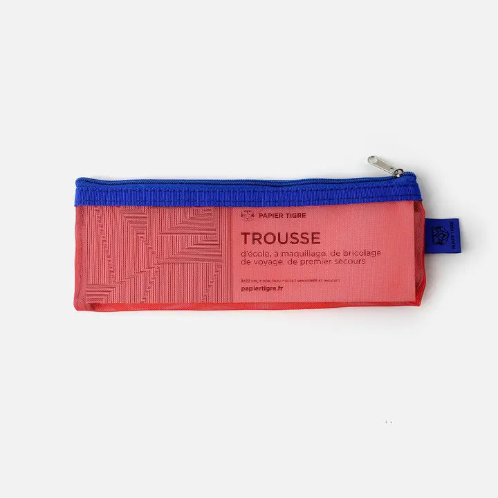 Red Mesh Pencil Case