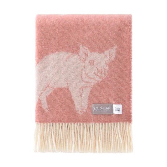 Pink Piglet Pure Wool Throw