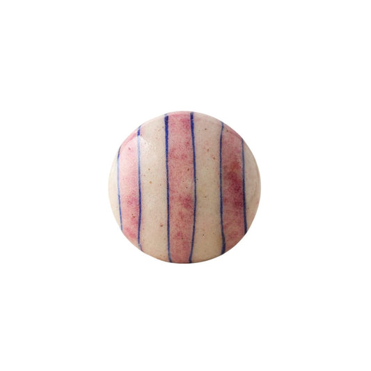 Pink & Blue Striped Drawer Knob
