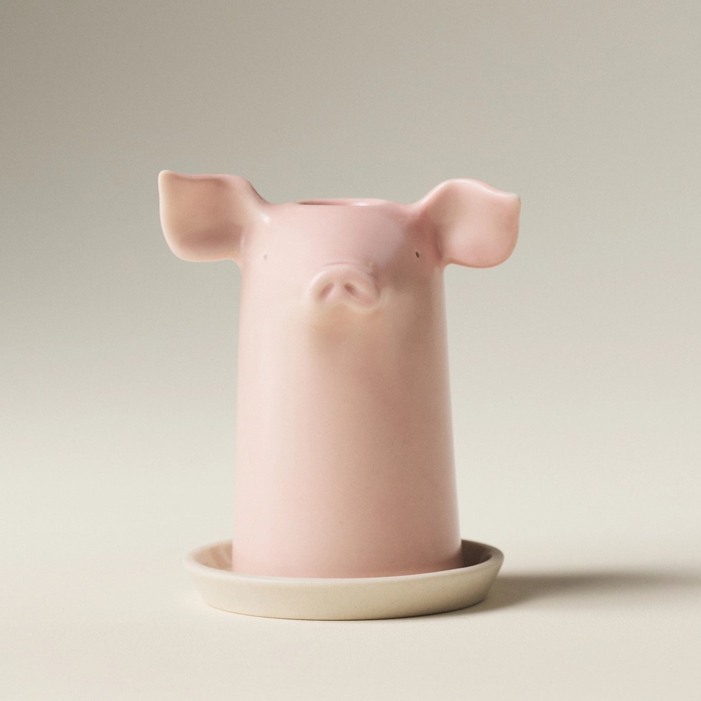 Porcelain Pig Toothbrush Holder