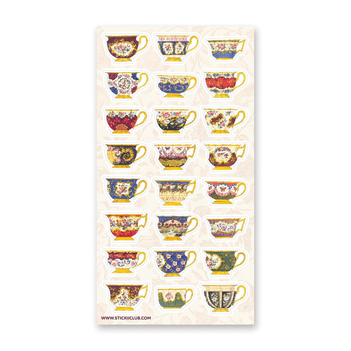 Porcelain Teacups Sticker Sheet