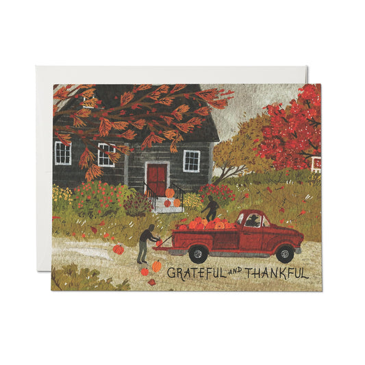 Pumpkin Truck Thank You Card
