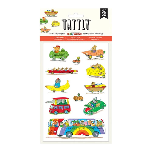 Richard Scarry Things That Go Tattoo Sheet