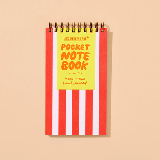 Red Stripe Pocket-Sized Spiral Notebook
