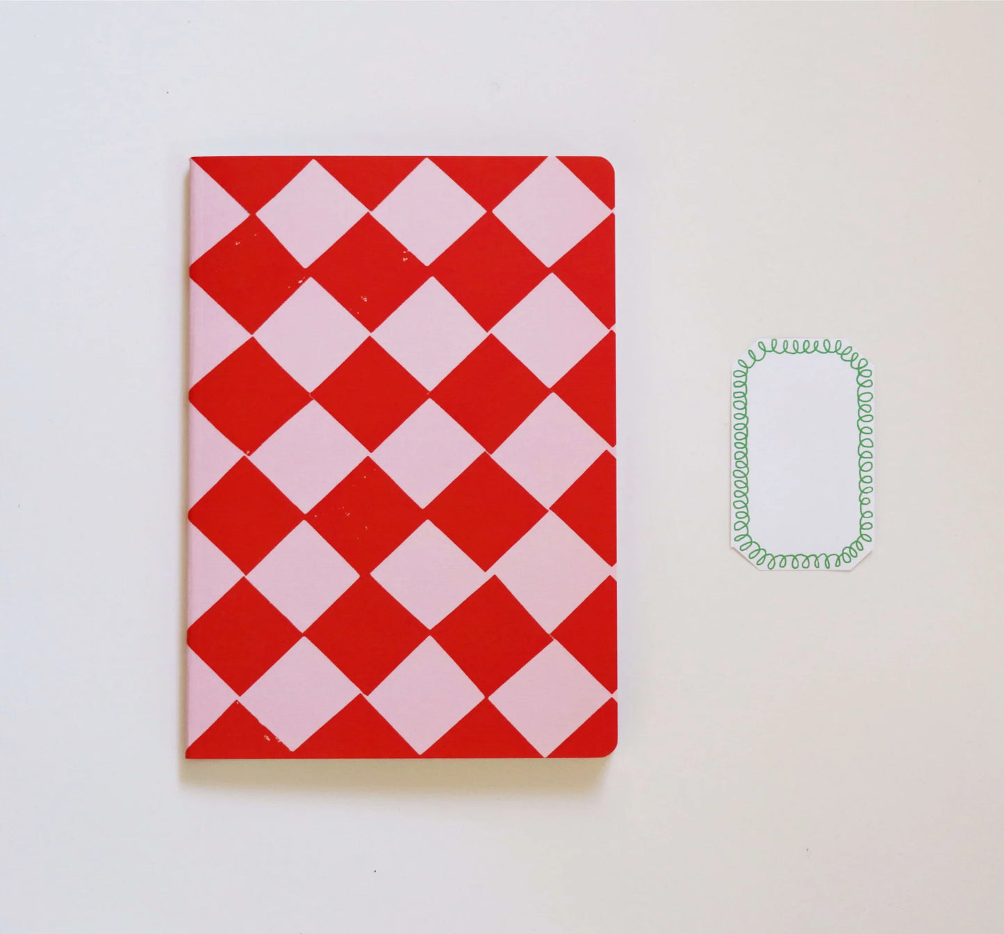 Red & Pink Chequered Notebook